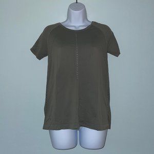 🔥Women's Athleta Olive Green Short Sleeve Top Small